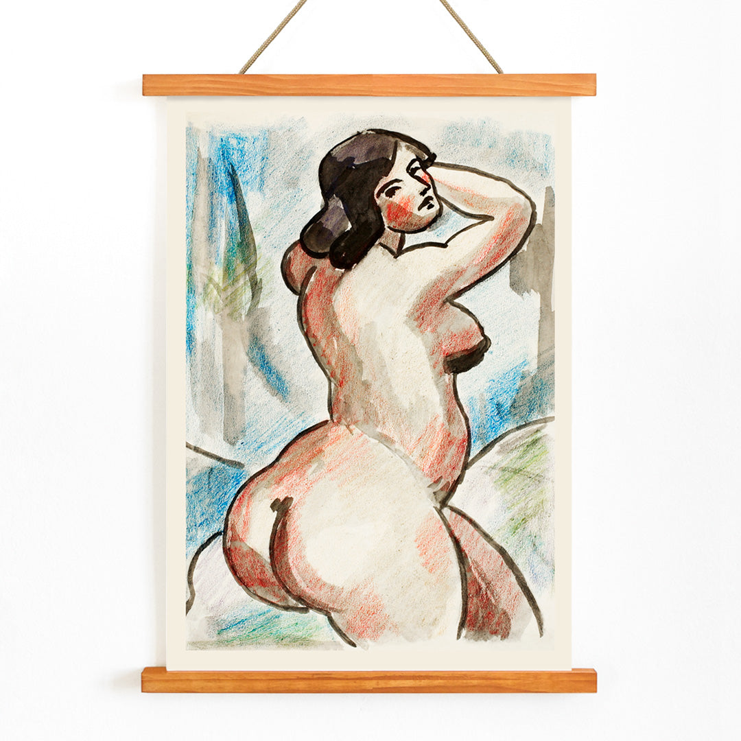 , with wooden magnetic frame on white background