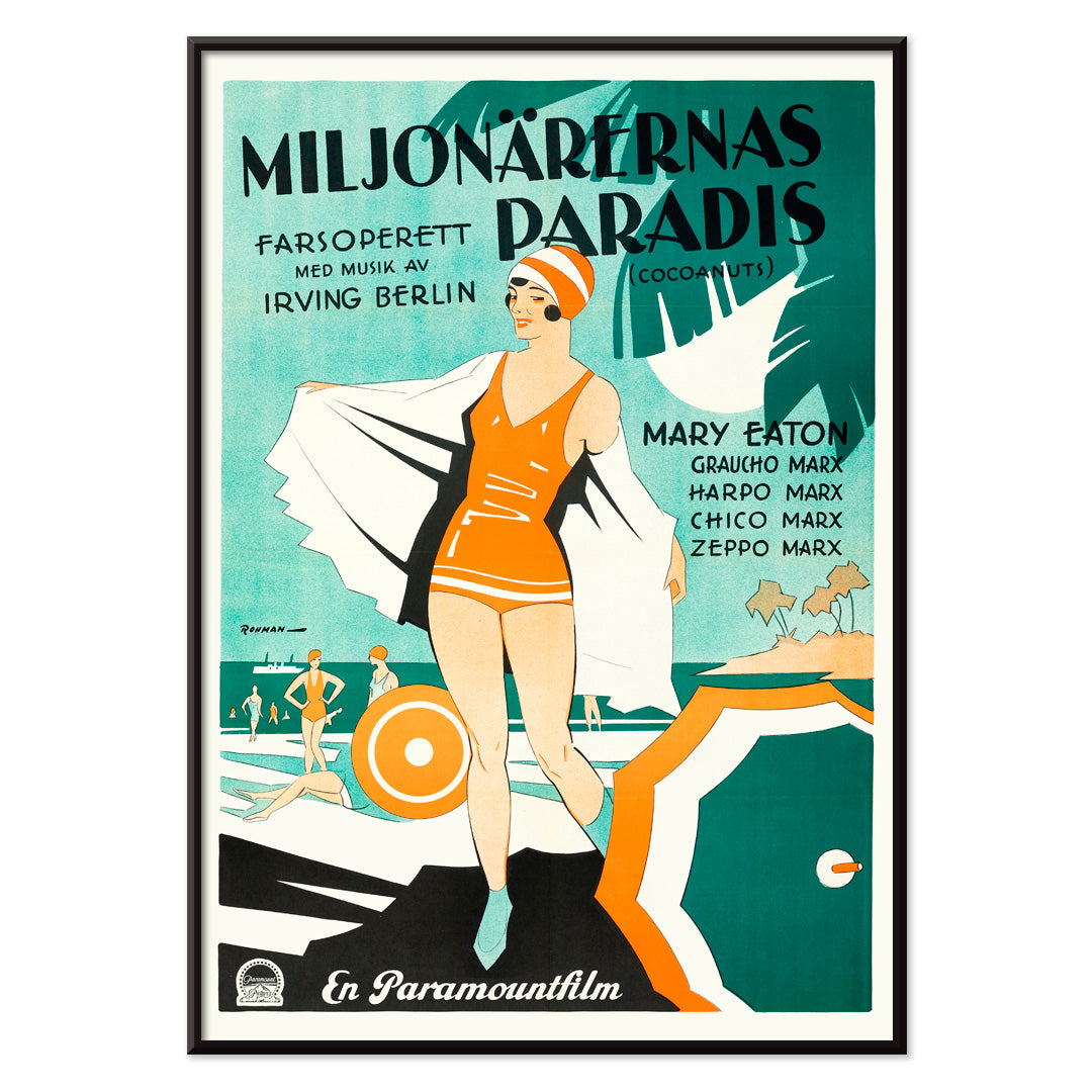 , with black aluminium frame on white background