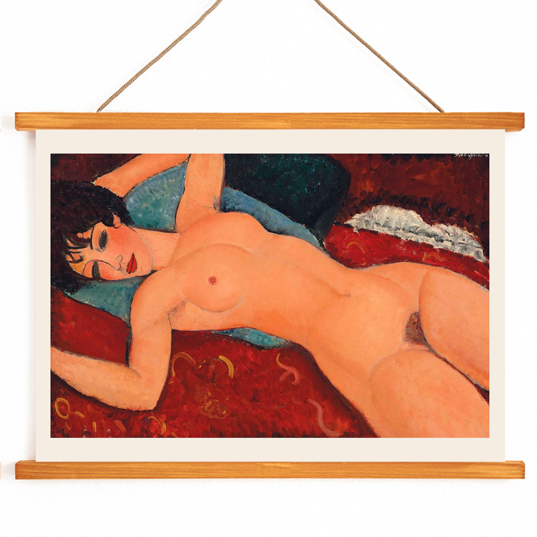 , with wooden magnetic frame on white background